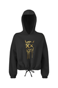 Ladies' Cropped Oversize Hooded Sweatshirt